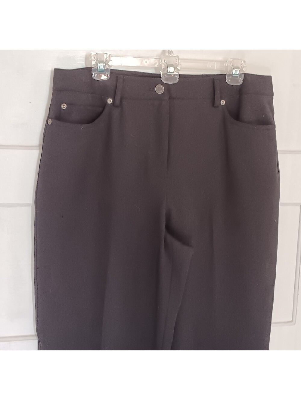 Rafaella Size 14 Dress/casual Black Poly Blend Women's Pants Pockets Comfort